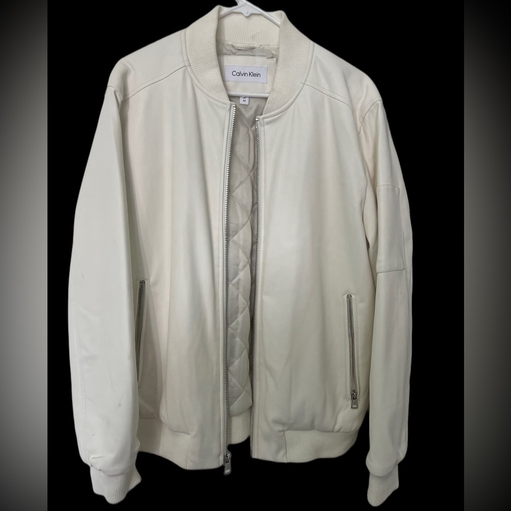 Calvin Klein white faux leather size M like new
